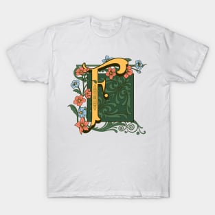 Art Nouveau Letter F, Ornamental Letter F, Art Deco T-Shirt